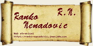 Ranko Nenadović vizit kartica